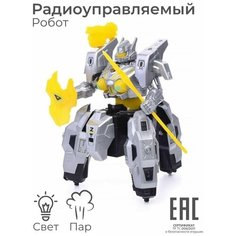 Радиоуправляемый Робот Защитник, серый / С паром и световыми эффектами / С пультом управления S+S Toys