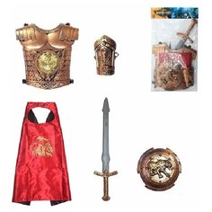 Игровой набор игрушечное оружие для мальчика костюм "Рыцарь" 5 предметов, меч, щит, накидка, защита, доспехи Zhorya