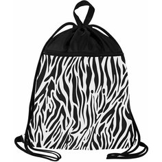 Сумка / мешок / рюкзак для сменной обуви (сменки) Brauberg Большой, с ручкой, карман, сетка, 51х41 см, Zebra, 271611