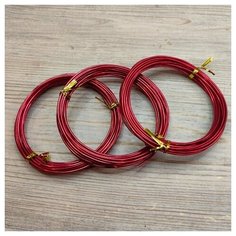 Проволока для рукоделия 2 мм/длина 5м/цвет красный/3шт по 5м Beadia