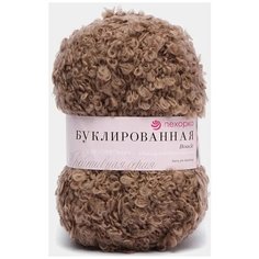 Пряжа Пехорка Буклированная, 20 % шерсть, 30 % мохер, 50 % акрил, 200 г, 220 м, 5 шт., 377 кофейный
