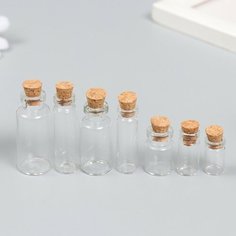 Арт Узор Декор для творчества стекло "Бутылочки с пробкой" набор 7 шт