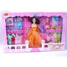 Игрушка Кукла с платьями 28см + 10 платьев + пупс (картонная упаковка) Ассорти (22581) Нет бренда