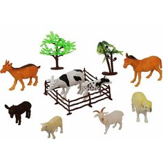 Игровой набор Фигурки домашние животные 8 штук ферма животные 2C214-3 в пакете Tongde