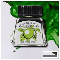 Тушь Winsor&Newton для рисования, зеленое яблоко, стекл. флакон 14мл (1005011), 6шт.