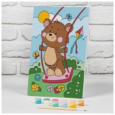 Картина по номерам на подрамнике «Медвежонок на качели» 20×30 см Школа талантов
