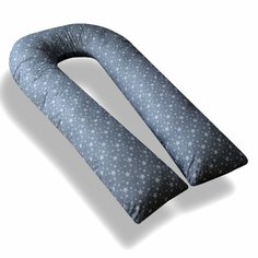 Подушка-обнимашка для беременных "Мастерская снов" U-350 с наволочкой Серый звездопад + подушечка для малыша
