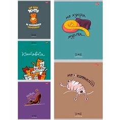 Тетрадь 48 л. лин. Проф-Пресс "кошечки И цитаты" обл. цветн. мел. Т48-4380 (10/80)