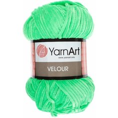Пряжа YarnArt Velour светло-зеленый (861), 100%микрополиэстер, 170м, 100г, 5шт