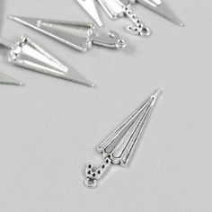 Декор для творчества металл Зонтик сложенный набор 10 шт серебро 1,1х4,2 см Китай