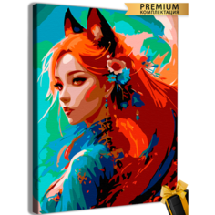 Картины по номерам Девушка Лиса 40x50
