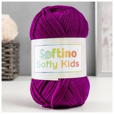 Пряжа 100% акрил "Softy Kids" 90м ±5м 50 гр цвет 53 фиолетовое вино 7661499 Softino