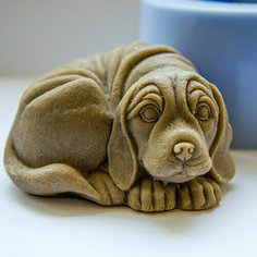 Силиконовая форма для мыла Собака 3D, для свечей, гипса 1шт ~ 7.5*6.5*4 см Нет бренда
