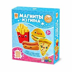 Набор для творчества Фантазёр магниты из гипса 4 в 1 Веселые фастфудики Россия