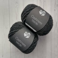 Пряжа Lana Grossa Cashmere Verde 019 антрацит, 100% кашемир, 2 шт.*25 г.