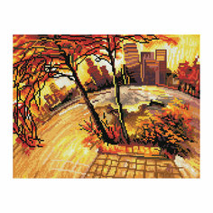 Алмазная мозаика ТРИ совы "Золотая осень", 30*40см, холст на деревянном подрамнике, картонная коробка с пластиковой ручкой, 344353