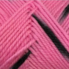 Пряжа Color City Yak wool розовый-чёрный (4822), 60%пух яка/20%мериносовая шерсть/20%акрил, 430м, 100г, 3шт