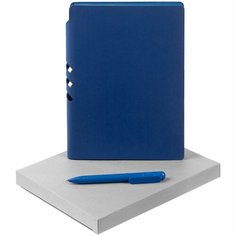 Набор Flexpen Shall, синий, 16,5х21,3х2 см, ежедневник - искусственная кожа; ручка - пластик; коробка - картон Нет бренда