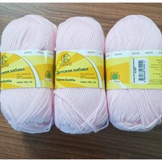 Пряжа Детская забава 3шт 50гр 140м микрофибра 20%, объемный акрил 80%. Розовый песок 293 Камтекс