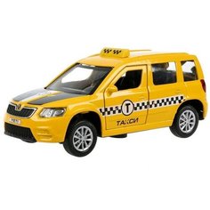 Машина металлическая Skoda Yeti такси», 12 см, световые и звуковые эффекты, открываются двери и багажник, инерция Технопарк