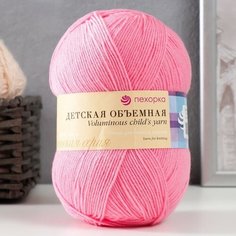 Пряжа "Детская объемная" 100% микрофибра 400м/100гр (11-Яр. Розовый) Пехорка