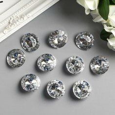 Декор для творчества пластик "Стразы бриллиант. Прозрачные" набор 10 шт 2,5х2,5 см Нет бренда