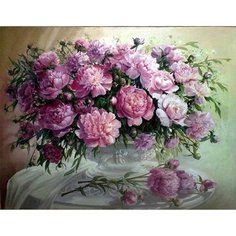Картина по номерам Шикарный букет пионов 40х50 см АртТойс