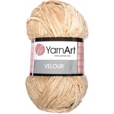 Пряжа YarnArt Velour светло-бежевый (843), 100%микрополиэстер, 170м, 100г, 2шт