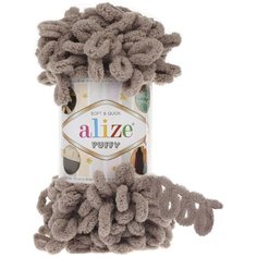 Пряжа Alize Puffy кофе (530), 100%микрополиэстер, 9м, 100г, 3шт