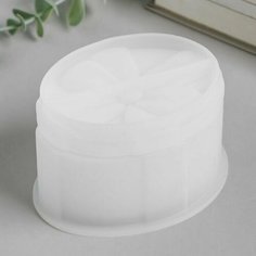 Молд силикон "Шкатулка - бантик овальная" с крышкой 10,4х8х6,8 см Made in China