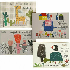 Альбом для рисования Kroyter 24л, А5, скоба,100гр, Аnimals 4шт/уп 63891, 1435808