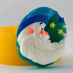 Силиконовая форма для мыла Санта №4 2D, для свечей гипса 1шт 7*6*3 см Нет бренда