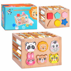 Сортер "Фигуры и Животные" в коробке Щепочка