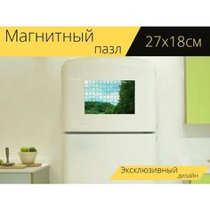 Магнитный пазл "Горы, путешествовать, пейзаж" на холодильник 27 x 18 см. Lots Prints