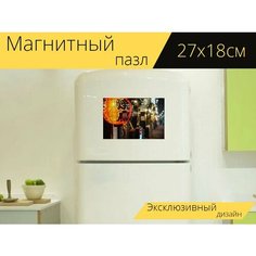 Магнитный пазл "Токио, ночь, япония" на холодильник 27 x 18 см. Lots Prints