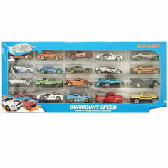 Набор 20 металлических машинок длиной 7,5-8,5 см для мальчиков, 324-53 Zhorya