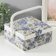 Шкатулка для рукоделия "Сиреневая цветочная поляна" 20х20х11 см Сима ленд