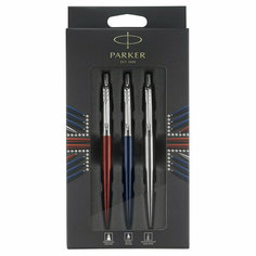 Набор Parker "Jotter London Trio": шариковая ручка + гелевая ручка + механический карандаш, подарочная упаковка, европодвес, 351128