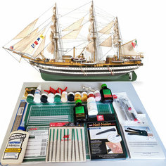 Подарочный полный набор инструментов и красок для сборной модели корабля Amerigo Vespucci, аксессуары для моделирования, OcCre (Испания) Ocio Creativo