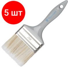 Комплект 5 штук, Кисть плоская акриловая TOPFORT 80x15