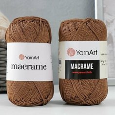 3шт, Пряжа "Macrame Макраме" 100% полиэстер 130м/90гр (151 коричневый) Yarn Art