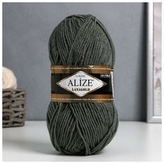 Пряжа "Lanagold" 51% акрил, 49% шерсть 240м/100гр (180 - серебряная сосна), 1шт Alize