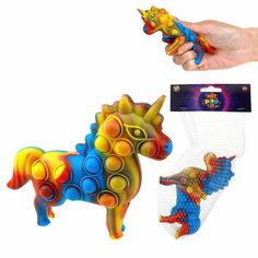 1toy Жмяка Hit Pop It жёлто-сине-красный "Единорог" 20х18,5х6 см