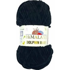 Пряжа Himalaya Dolphin Baby, 1 моток (120 м,100 г) плюшевая, цвет 80311 черный
