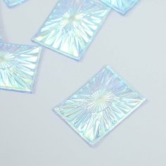 Декор для творчества пластик клеевой "Вспышка" голография перламутр набор 6 шт 4х3 см Россия