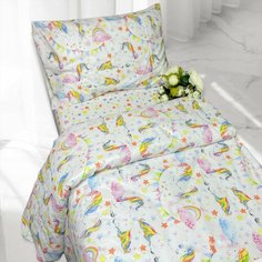 Комплект детского постельного белья Единороги(Простыня- 110х150 см, Пододеяльник -112х147 см , Наволочка- 40х60 см) ,100 % хлопок Baby Good