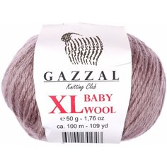 Пряжа Gazzal Baby Wool XL кофейный (835), 40%шерсть мериноса/20%кашемирПА/40%акрил, 100м, 50г, 2шт