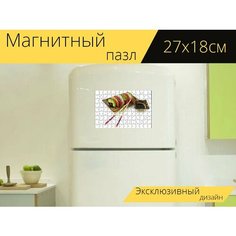 Магнитный пазл "Японский, еда, ужин" на холодильник 27 x 18 см. Lots Prints