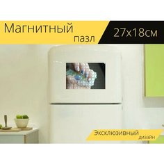 Магнитный пазл "Маникюр, гвозди, дизайн ногтей" на холодильник 27 x 18 см. Lots Prints