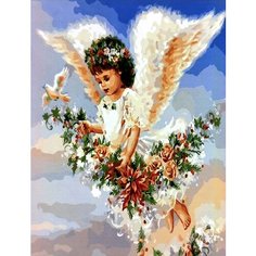 Картина по номерам Богородица 40х50см Paintboy ангел, ангелочек, ребенок, дети